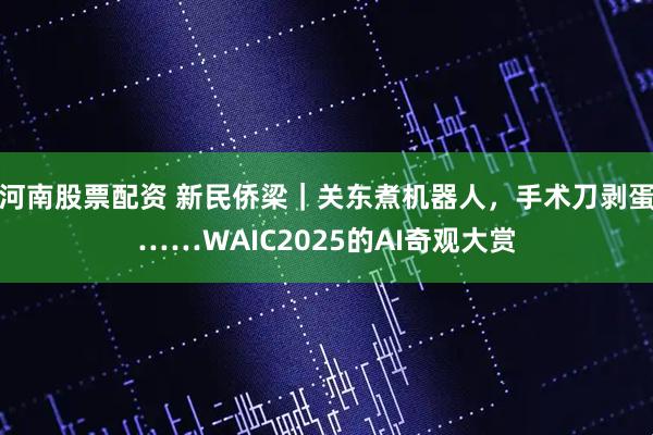 河南股票配资 新民侨梁|关东煮机器人,手术刀剥蛋……WAIC2025的AI奇观大赏